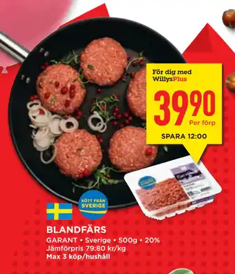 Willys Hemma Blandfärs erbjuda