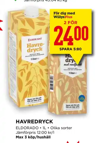 Willys Havredryck erbjuda