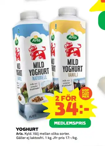 Coop Forum Yoghurt erbjuda