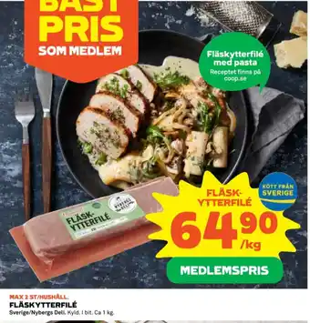 Coop Nybergs deli fläskytterfilé erbjuda