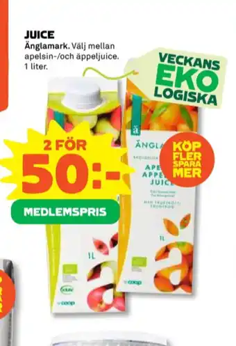 Coop Änglamark juice erbjuda