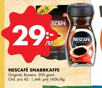 ÖoB Nescafé snabbkaffe erbjuda