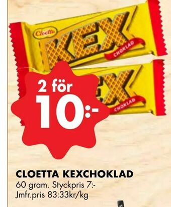 ÖoB Cloetta kexchoklad erbjuda