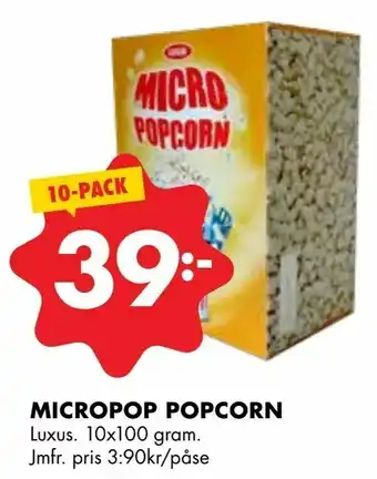 ÖoB Micropop popcorn erbjuda