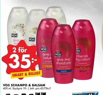 ÖoB Vo5 schampo & balsam erbjuda
