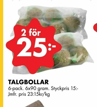 ÖoB Talgbollar erbjuda