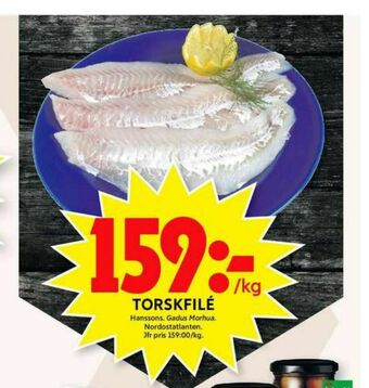 ICA Maxi Hanssons Torskfilé erbjuda