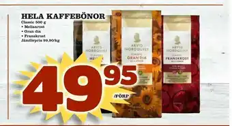 Hela kaffebönor