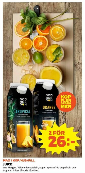 Coop Extra Juice erbjuda