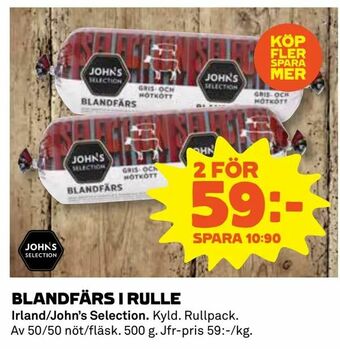Coop Daglivs Blandfärs i rulle erbjuda