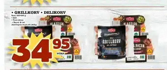 Din Mat Grillkorv • delikorv erbjuda
