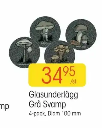 EKO Glasunderlägg Grå Svamp erbjuda