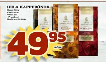 Hela kaffebönor