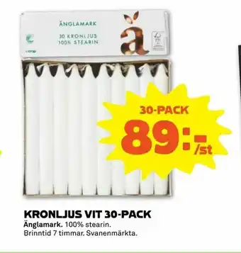 Kronljus vit 30-pack