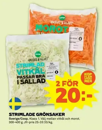 Stora Coop Strimlade grönsaker erbjuda
