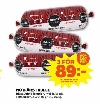 Stora Coop Nötfärs i rulle erbjuda