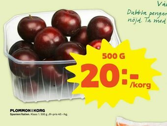 Stora Coop Plommon i korg erbjuda