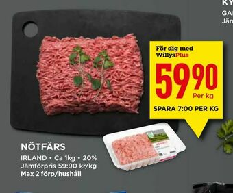 Willys Nötfärs erbjuda