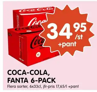 Tempo Coca-cola, fanta 6-pack erbjuda