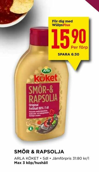 Willys Smör & rapsolja erbjuda