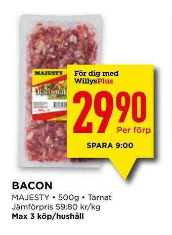 Willys Bacon erbjuda