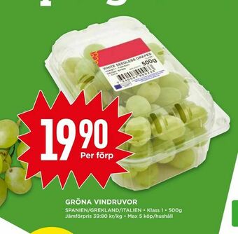 Willys Gröna vindruvor erbjuda