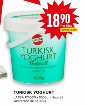 Willys Turkisk yoghurt erbjuda