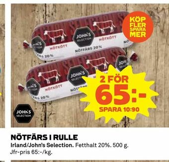 Coop Nötfärs i rulle erbjuda