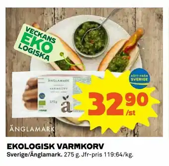 Coop Ekologisk varmkorv erbjuda