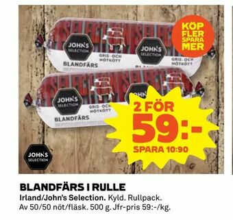 Coop Blandfärs i rulle erbjuda