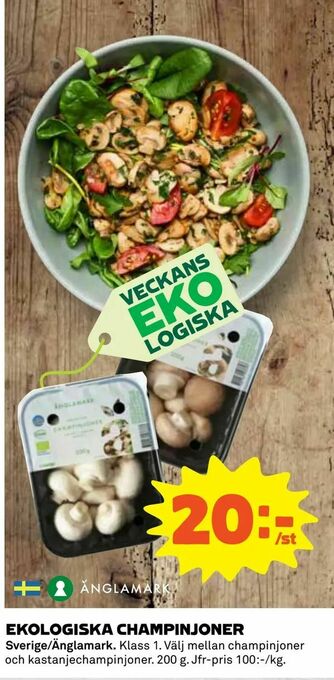 Coop Ekologiska champinjoner erbjuda