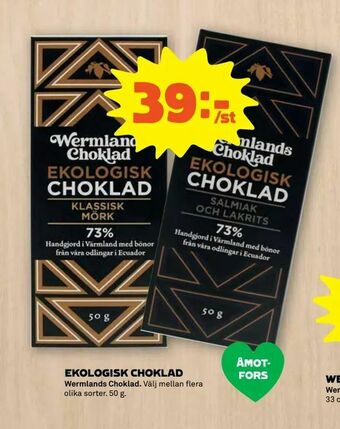 Coop Extra Ekologisk choklad erbjuda