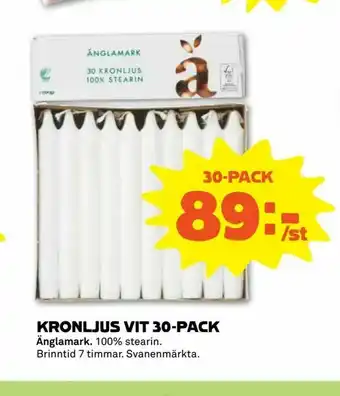Kronljus vit 30-pack
