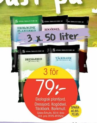 EKO Ekologisk plantjord, Dressjord, Kogödsel, Täckbark, Barkmull erbjuda