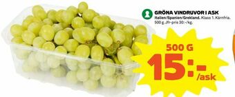 Coop Gröna vindruvor i ask erbjuda