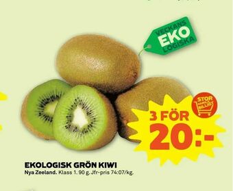 Stora Coop Ekologisk grön kiwi erbjuda