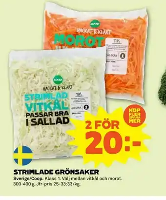 Strimlade grönsaker