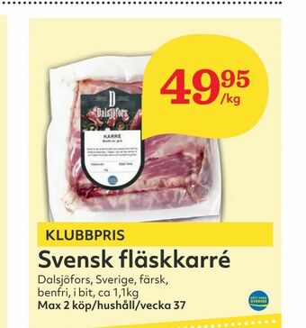 Hemköp Svensk fläskkarré erbjuda