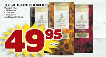 Hela kaffebönor