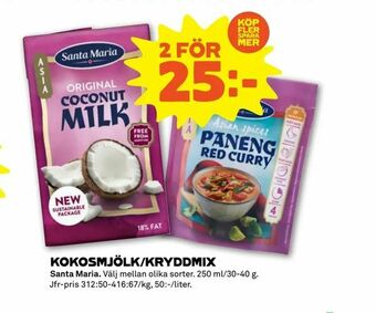 Stora Coop Kokosmjölk/kryddmix erbjuda