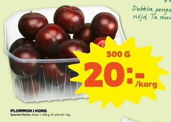 Stora Coop Plommon i korg erbjuda