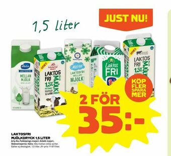 Stora Coop Laktosfri mjölkdryck 1,5 liter erbjuda