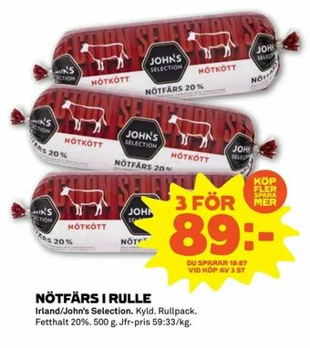 Stora Coop Nötfärs i rulle erbjuda