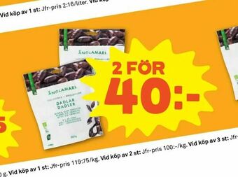 Stora Coop Ekologiska dadlar erbjuda