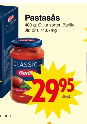 Matöppet Pastasås erbjuda