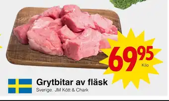 Matöppet Grytbitar av fläsk erbjuda