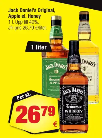 Calle Jack daniel's original, apple el. honey erbjuda