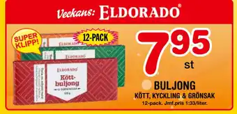 Nya Pulsen Buljong kött, kyckling & grönsak erbjuda