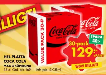 ÖoB Hel platta coca cola erbjuda