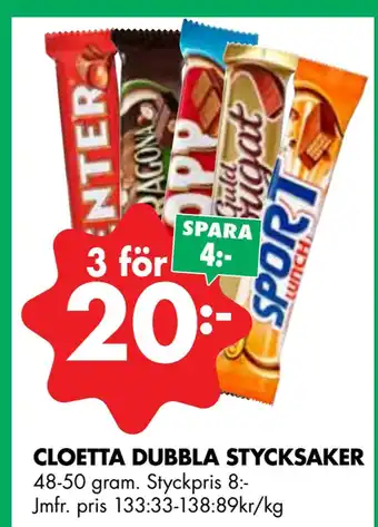 ÖoB Cloetta dubbla stycksaker erbjuda